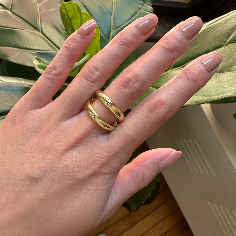 MADEWELL chunky layered gold ring size 8